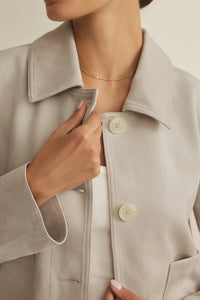 Dillon Faux Suede Jacket | Crystal