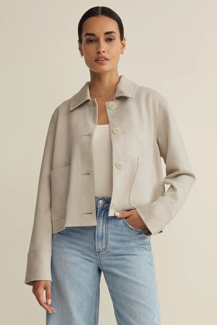 Dillon Faux Suede Jacket | Crystal