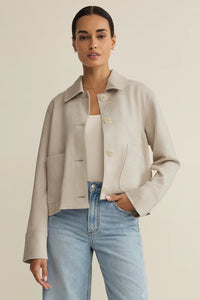 Dillon Faux Suede Jacket | Crystal