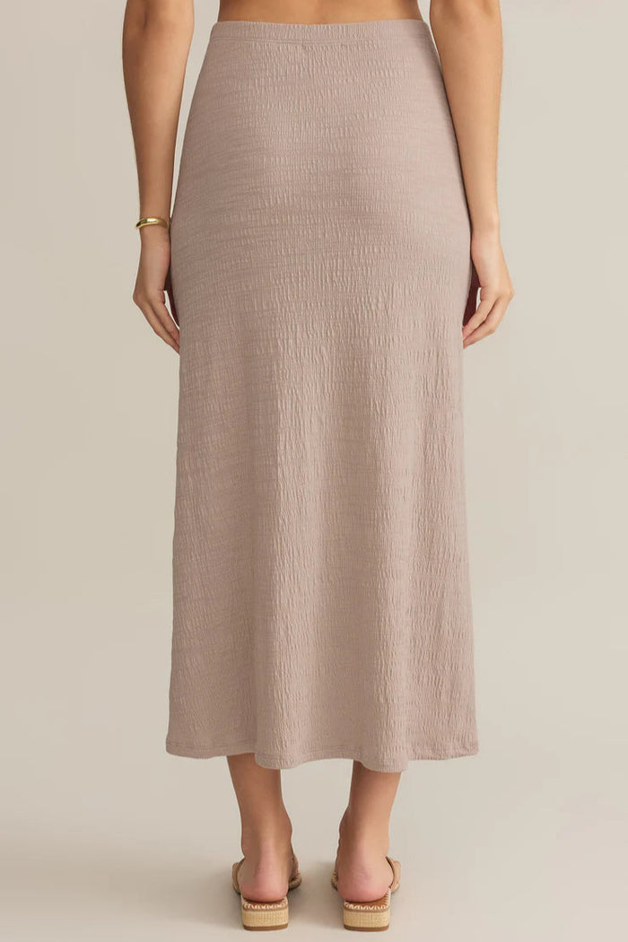 Delavine Textured Midi Skirt | Parchment