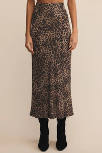 Izabel Leopard Skirt | Desert Tan