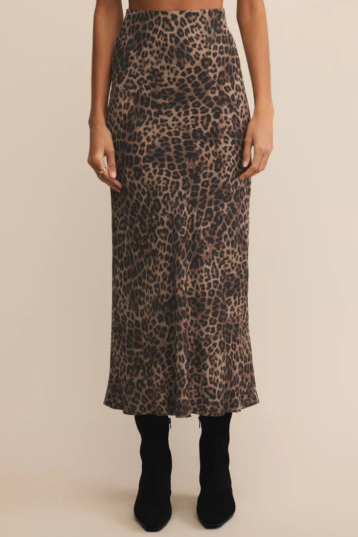 Izabel Leopard Skirt | Desert Tan