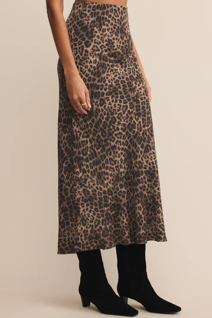 Izabel Leopard Skirt | Desert Tan