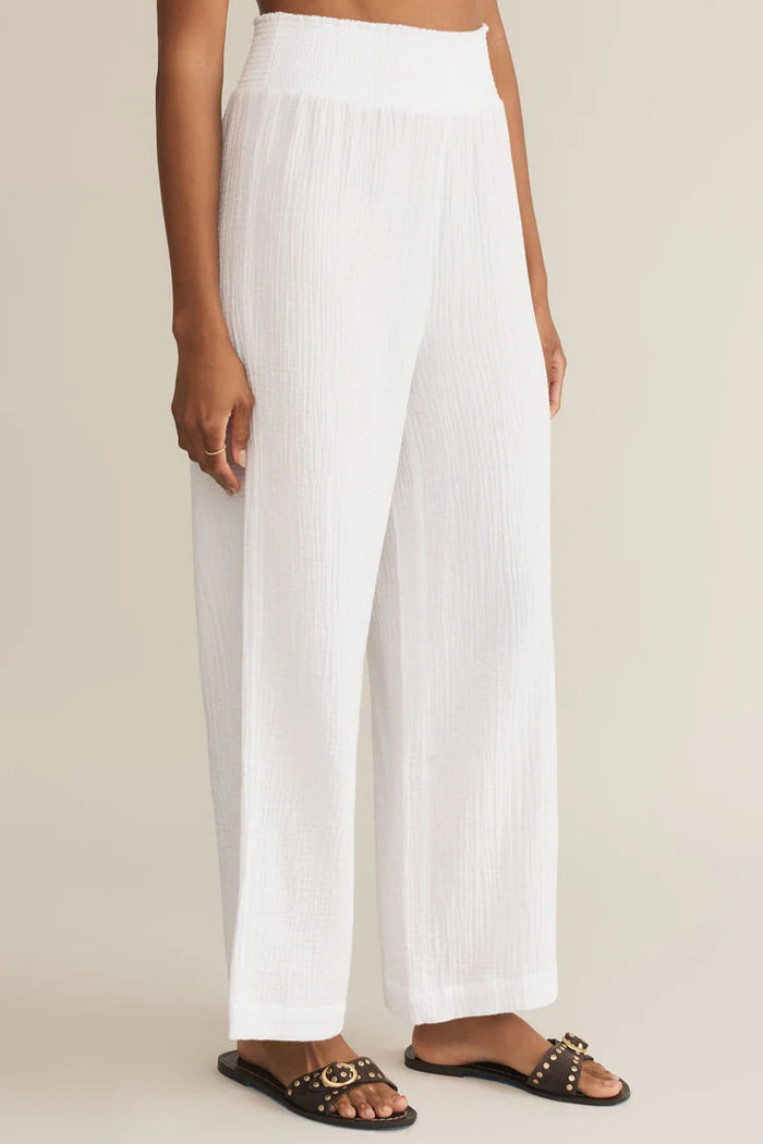 Cassidy Gauze Full Length Pant | White