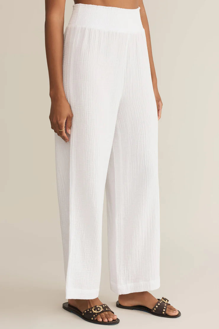 Cassidy Gauze Full Length Pant | White