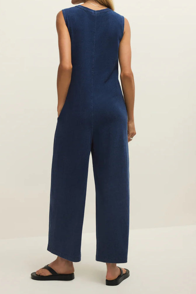 Fiona Jersey Denim Jumpsuit | Indigo