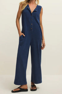 Fiona Jersey Denim Jumpsuit | Indigo