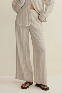 Henri Striped Wide Leg Pant | Linen