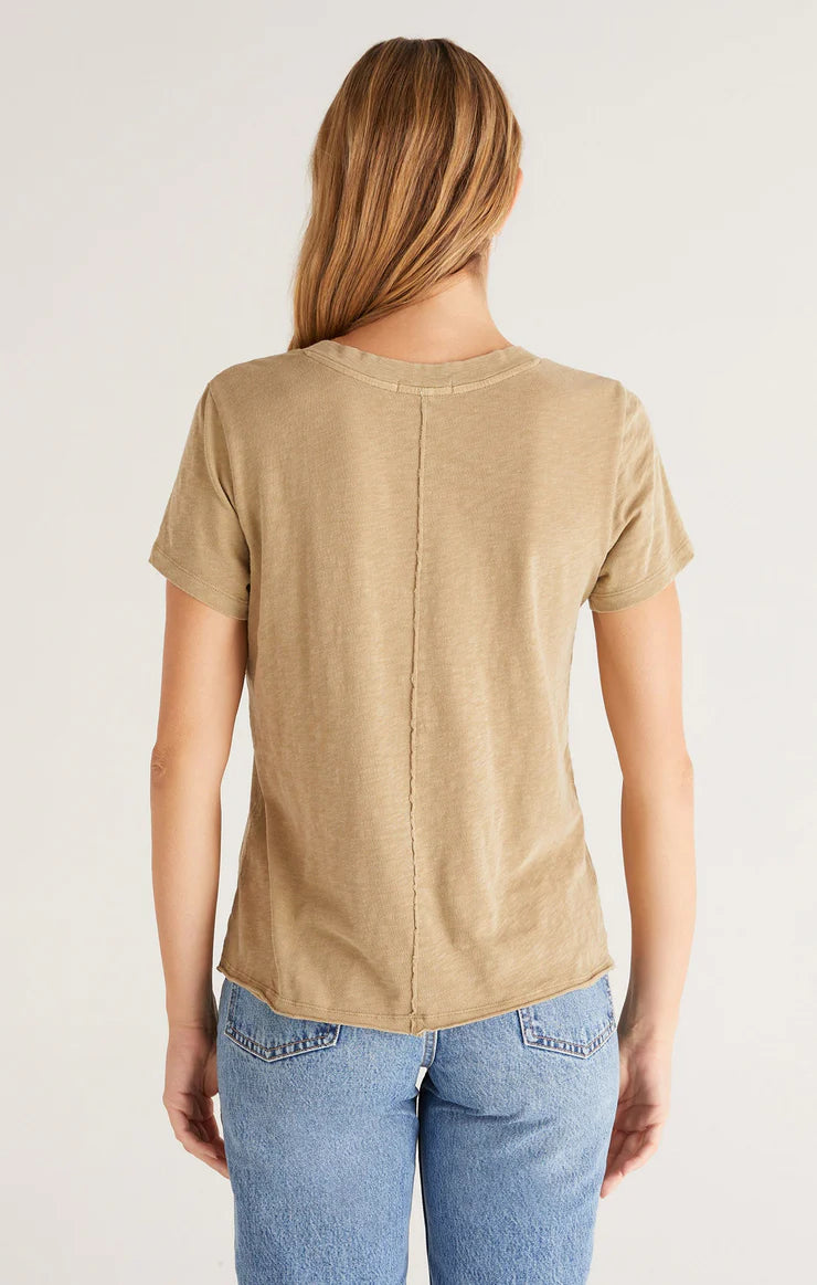 Dream Slub Sleeve Tee | White, Blush, Driftwood, Silver Pin