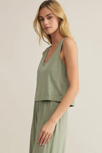 Sloane V-Neck Top | Avocado