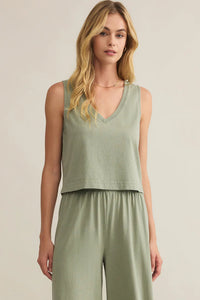 Sloane V-Neck Top | Avocado