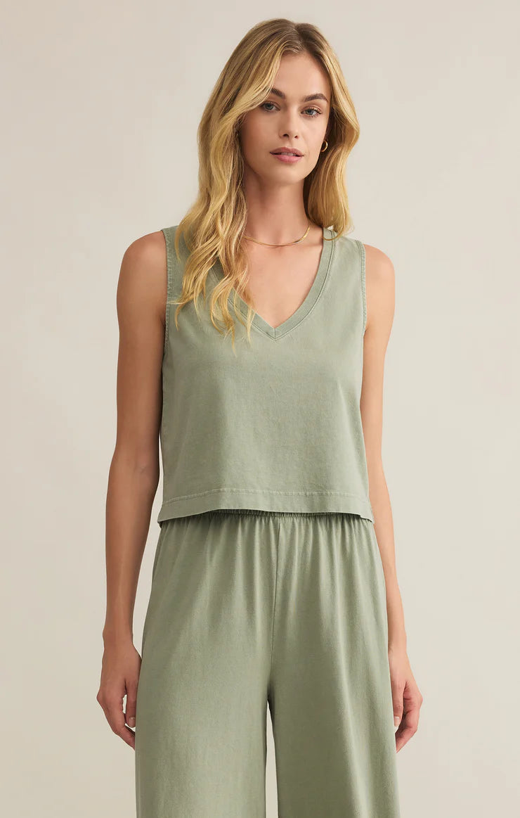 Sloane V-Neck Top | Avocado