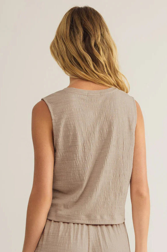 Sloane Textured Top | Parchment