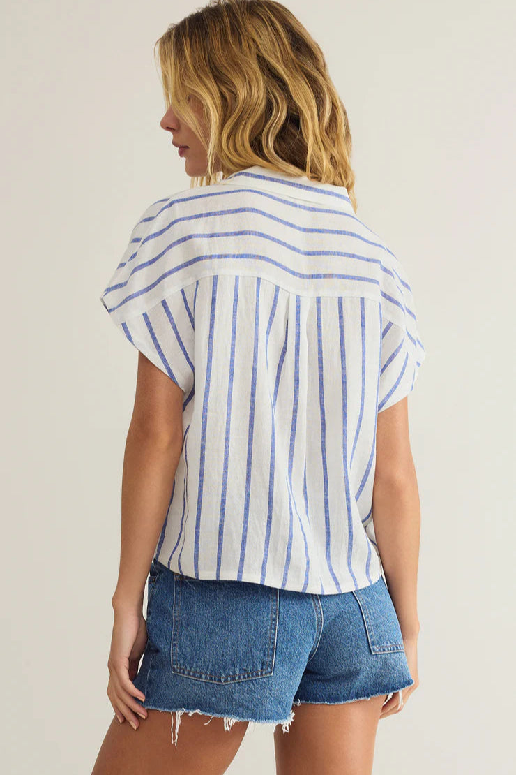 Parallel Linen Button Down | Palace Blue
