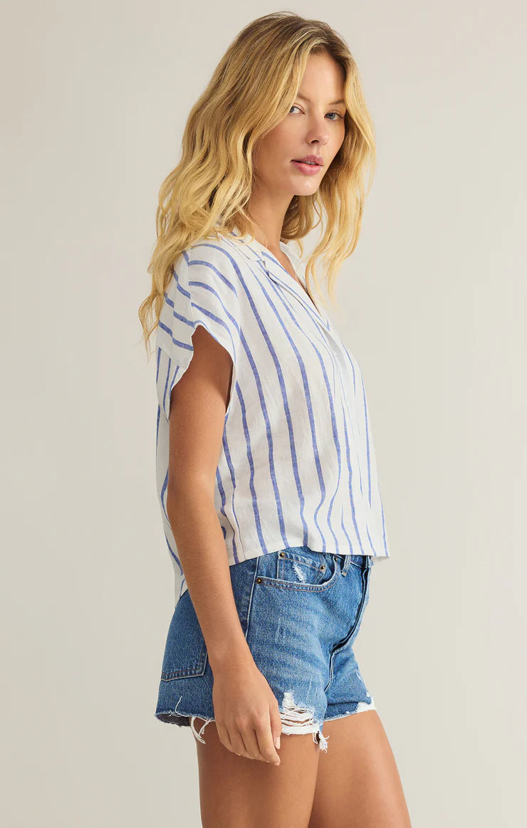 Parallel Linen Button Down | Palace Blue