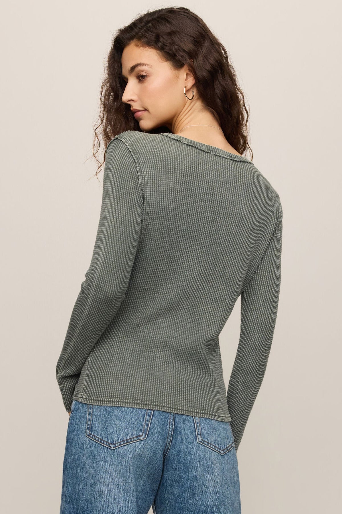 Arlet Mini Thermal Top | Monstera, Soft Ecru, White, Smoked Heather