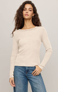 Arlet Mini Thermal Top | Monstera, Soft Ecru, White, Smoked Heather