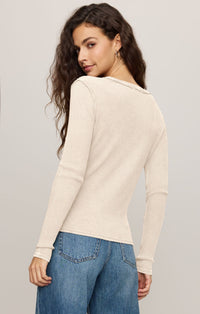 Arlet Mini Thermal Top | Monstera, Soft Ecru, White, Smoked Heather