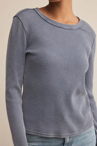 Arlet Mini Thermal Top | Storm Cloud, White