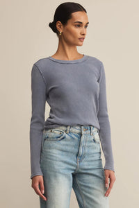 Arlet Mini Thermal Top | Storm Cloud, White