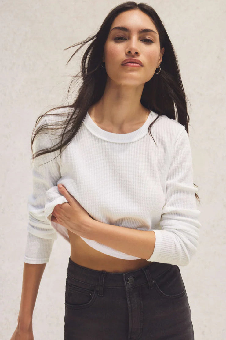 Arlet Mini Thermal Top | Storm Cloud, White