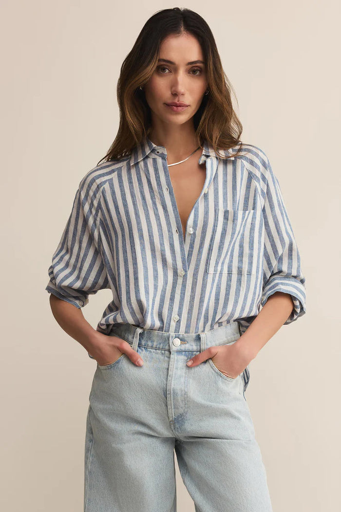 The Perfect Striped Linen Top | Boathouse