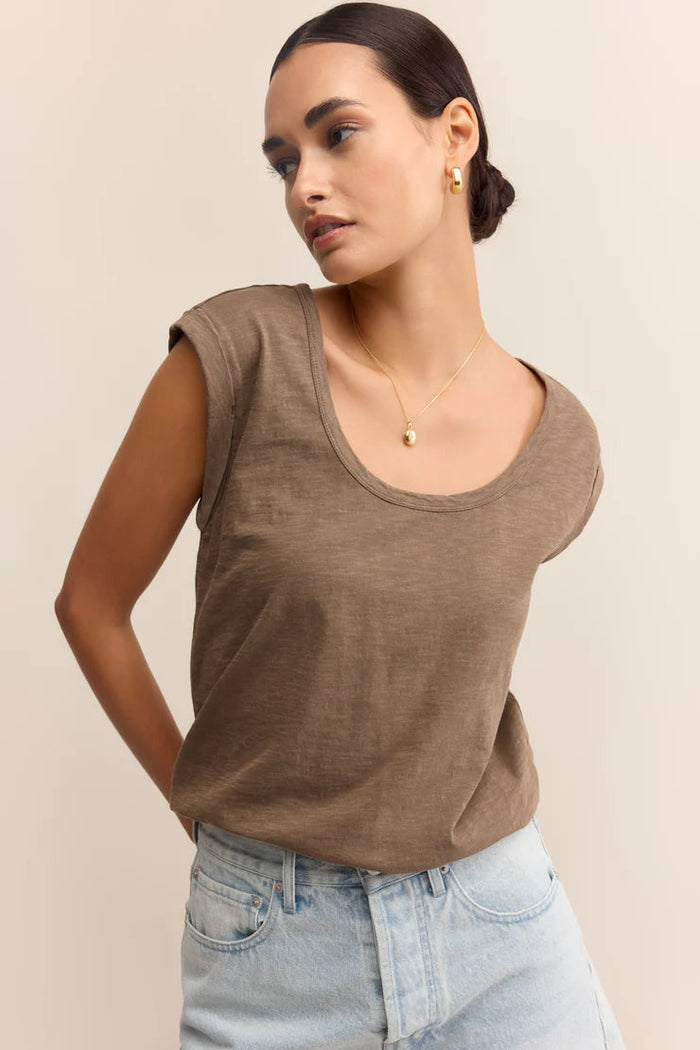 Per Diem Slub Top | Tiki, Black, White
