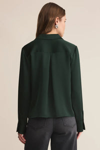 Ana Satin Top | Garland Green
