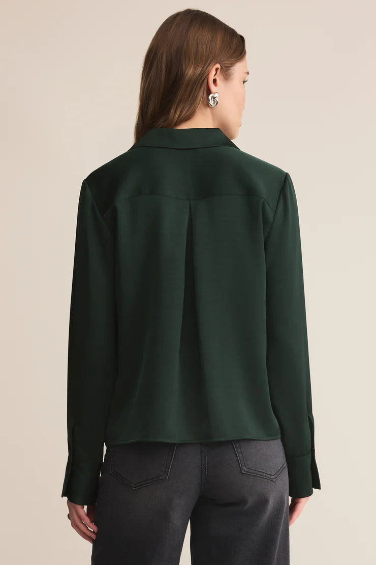 Ana Satin Top | Garland Green