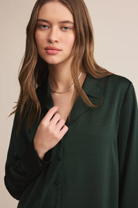 Ana Satin Top | Garland Green