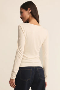 Second Skin Crew Neck Top | Black, Cloud