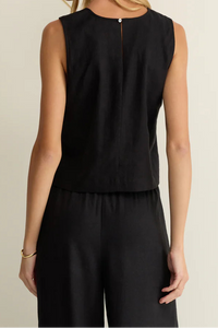 Sloane Linen Top | Black