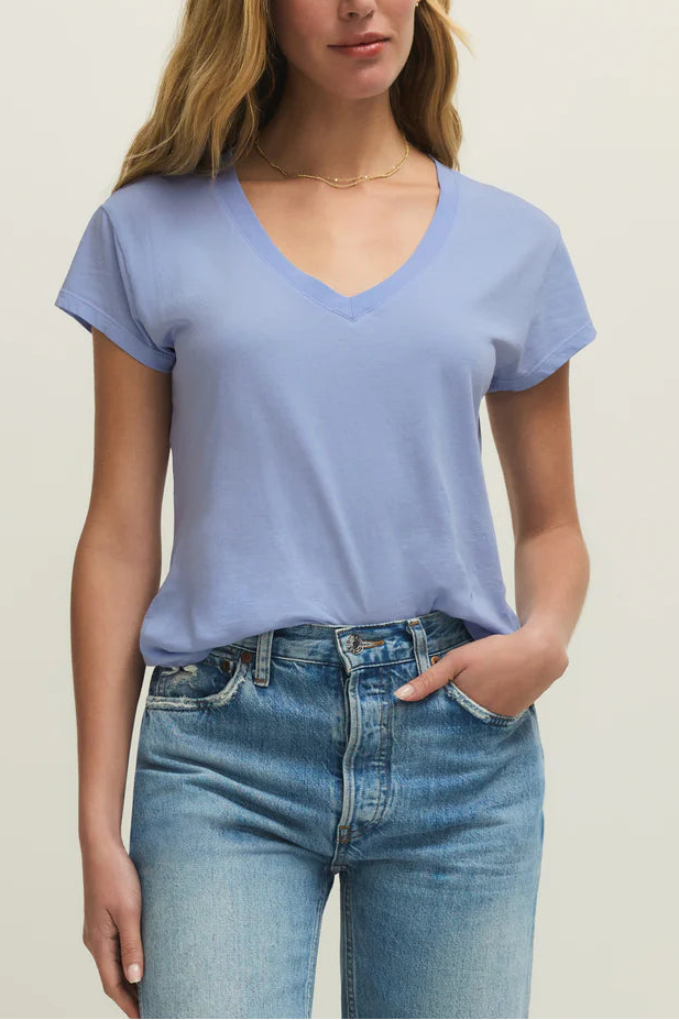 Modern V-Neck Tee Shirt | Light Blue