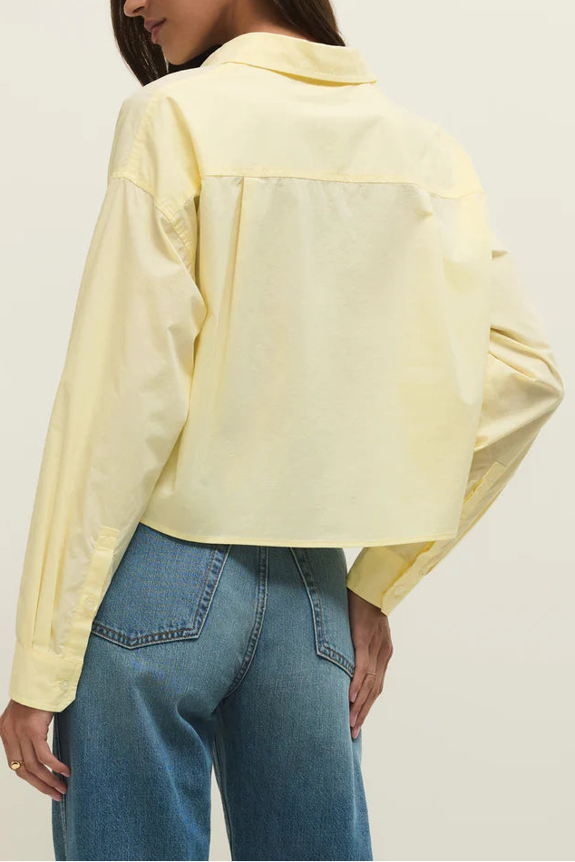 Lisette Poplin Top | White, Pineapple