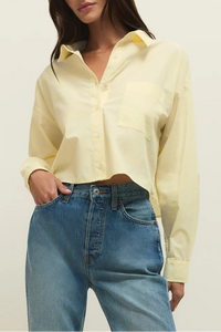 Lisette Poplin Top | White, Pineapple