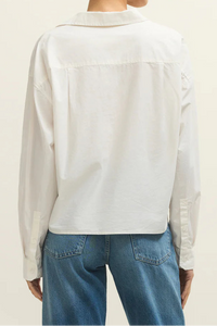 Lisette Poplin Top | White, Pineapple