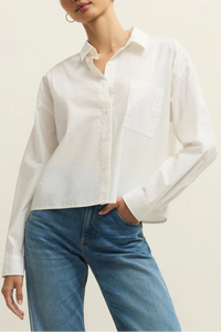 Lisette Poplin Top | White, Pineapple