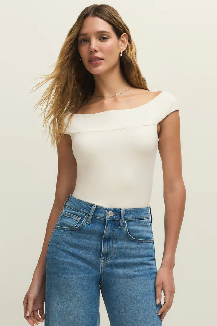 Second Skin Off-the-Shoulder Top | Black, Cloud