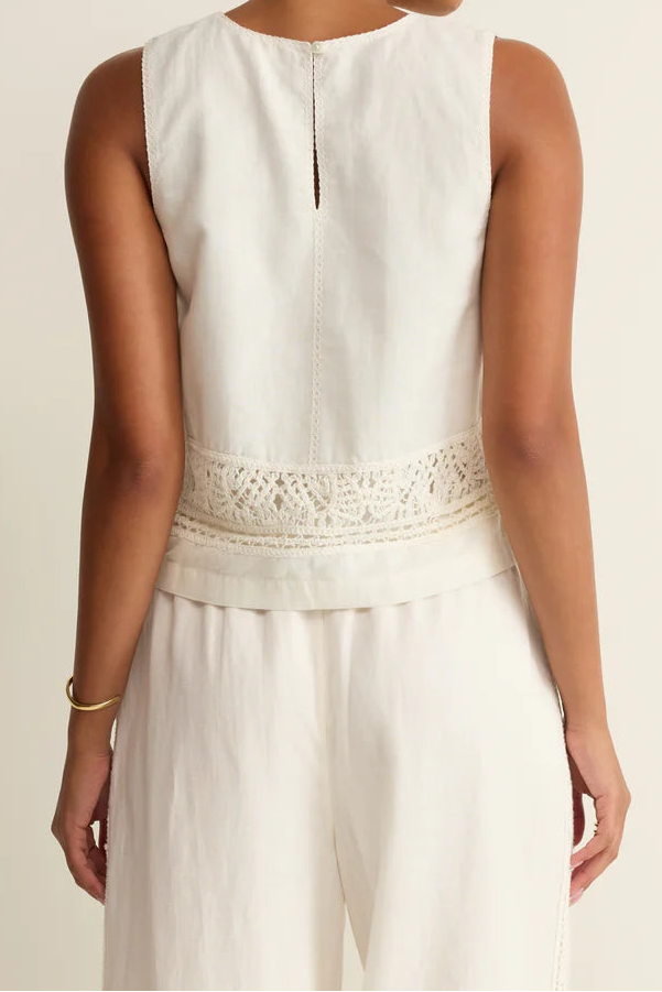 Sloane Embroidered Top | White