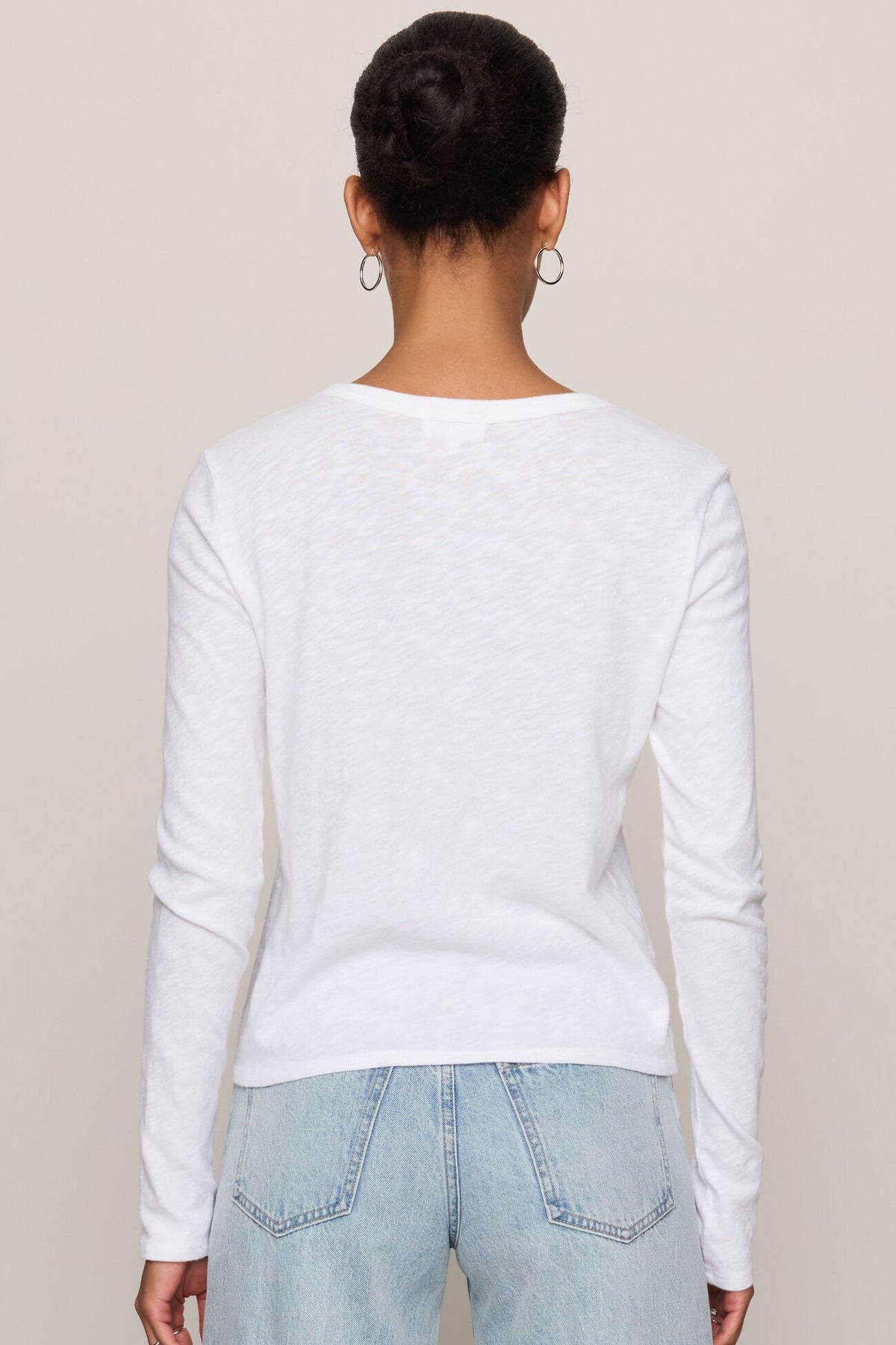 Junie Long Sleeve Tee | Heather Ash, White, Eclipse