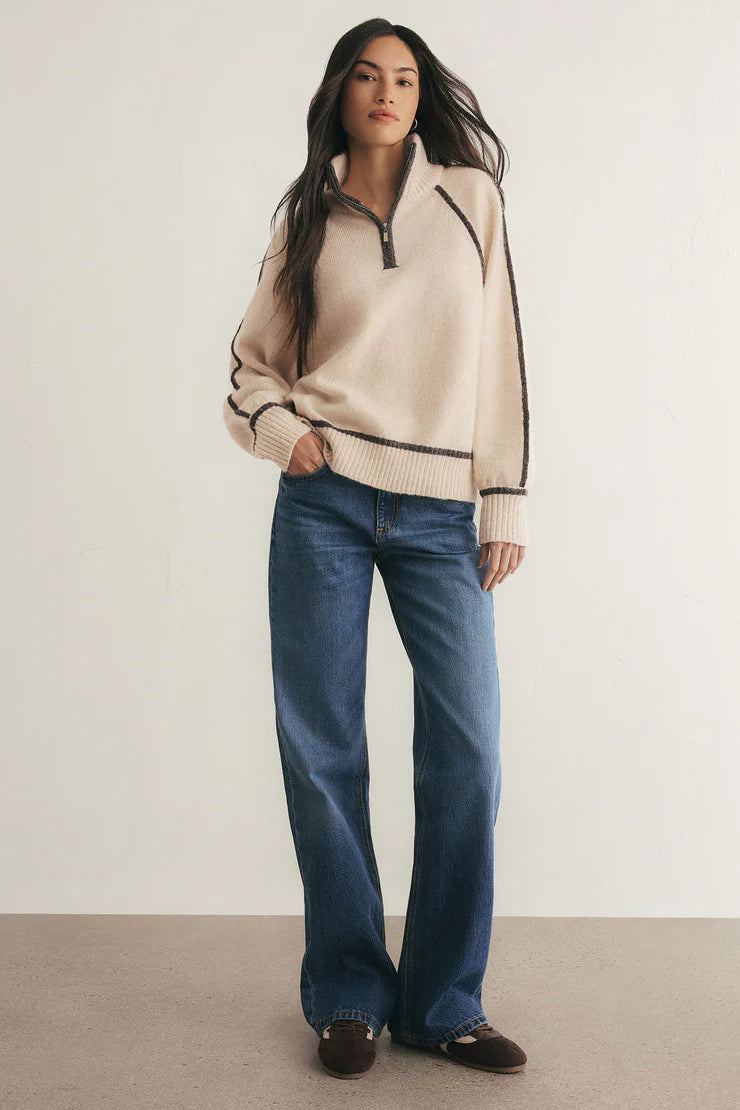 Alps Half-Zip Sweater | Light Oatmeal Heather