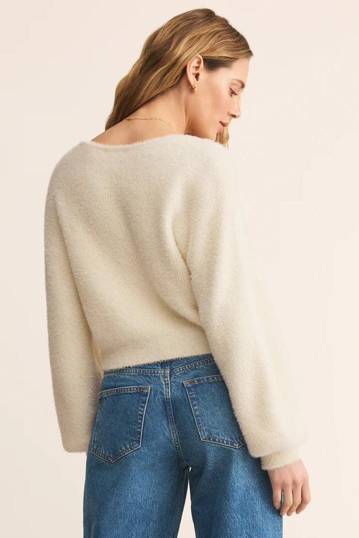 Sadira Fluffy Cardigan | Warm White