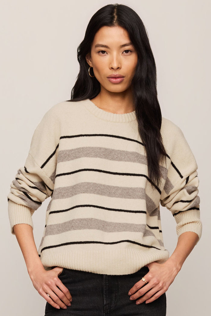 Cirrus Stripe Sweater | Chalk