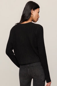 Medina Pointelle Cardigan | Macaroon, Black