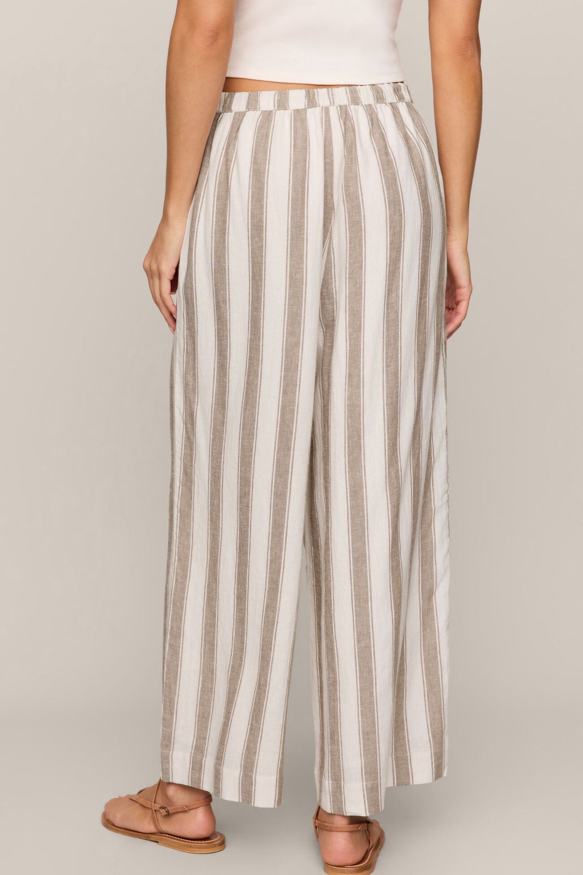Perfect Striped Pant | Light Toffee