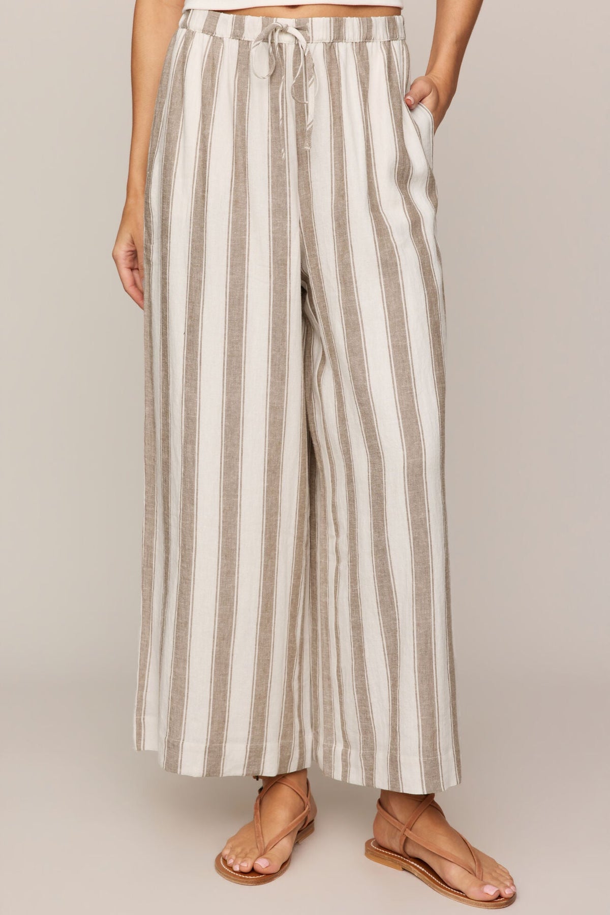 Perfect Striped Pant | Light Toffee