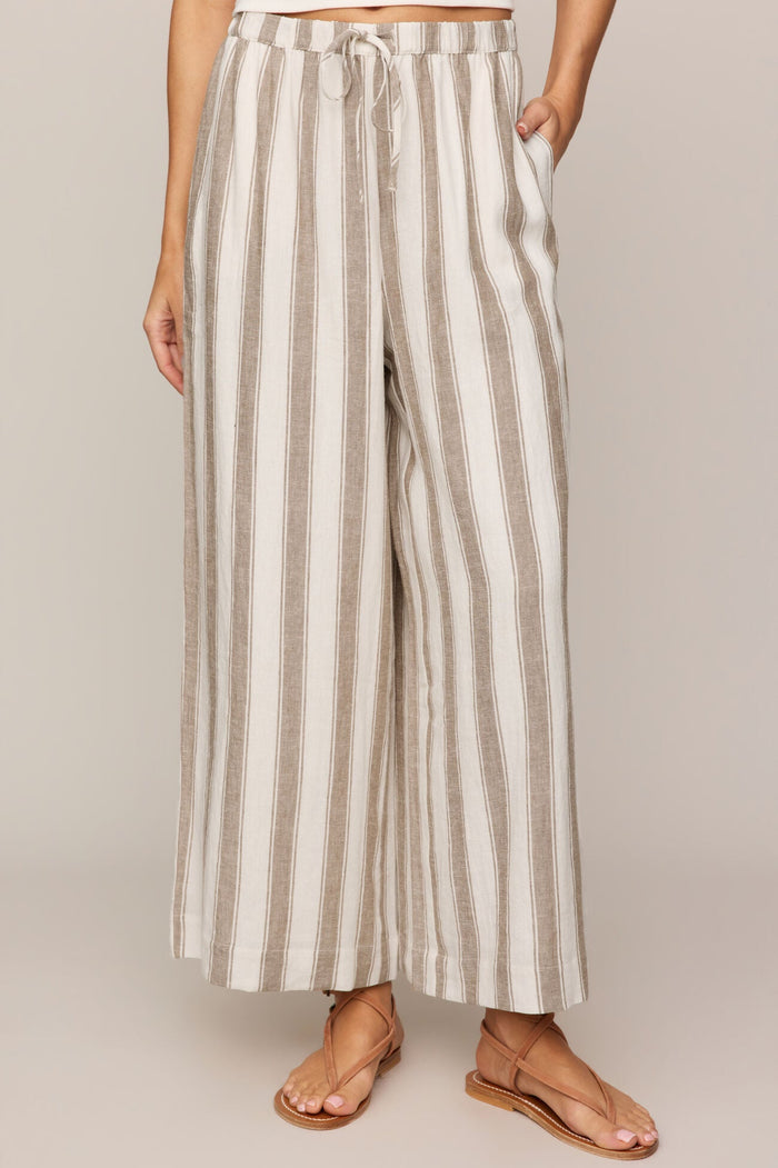 Perfect Striped Pant | Light Toffee