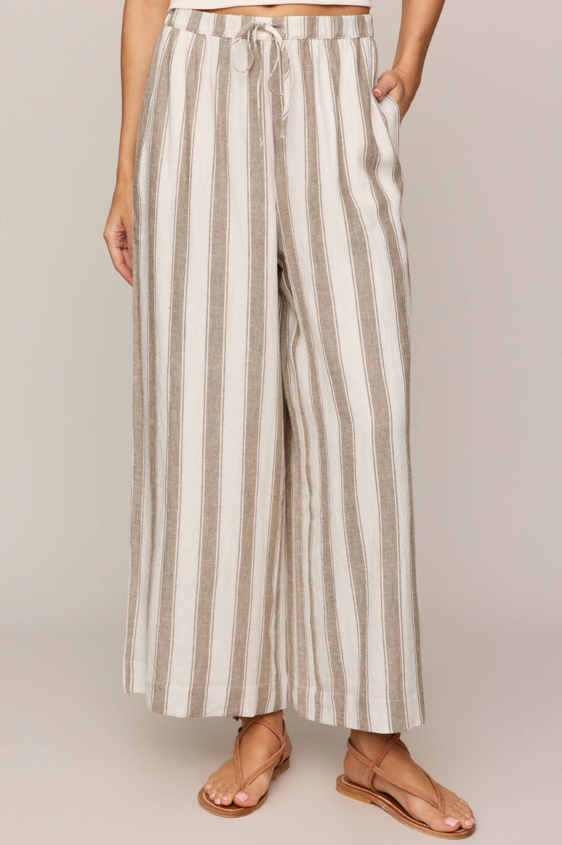 Perfect Striped Pant | Light Toffee