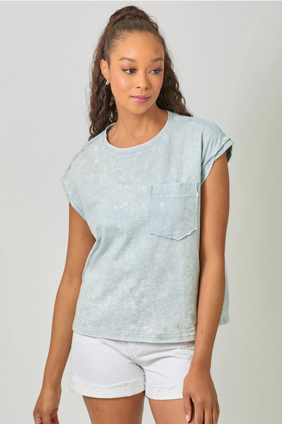 Washed Slouchy Essential Tee | Vintage White, Washed Tomato, Ice Blue