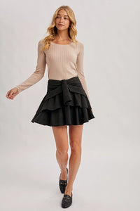 Pointelle Knit Top | Beige